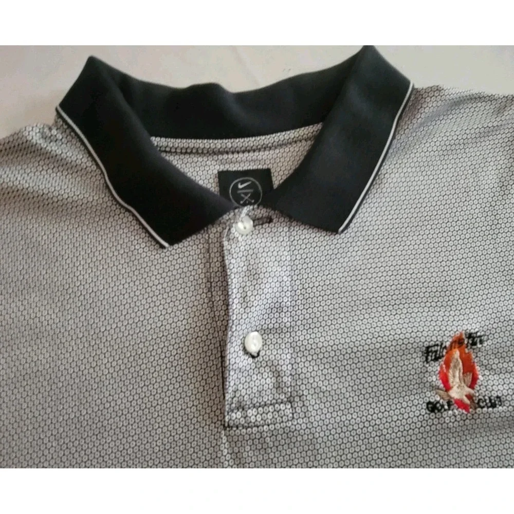 Nike Golf Polo Shirt Men's Large 100% Cotton Gray Embroidered Logo Classic Golf